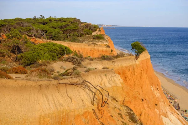 Vista aerea sulla spiaggia Praia da Falesia Barranco das Belharuca — Foto Stock