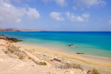Beach Costa Calma, Fuerteventura, Kanarya Adaları.
