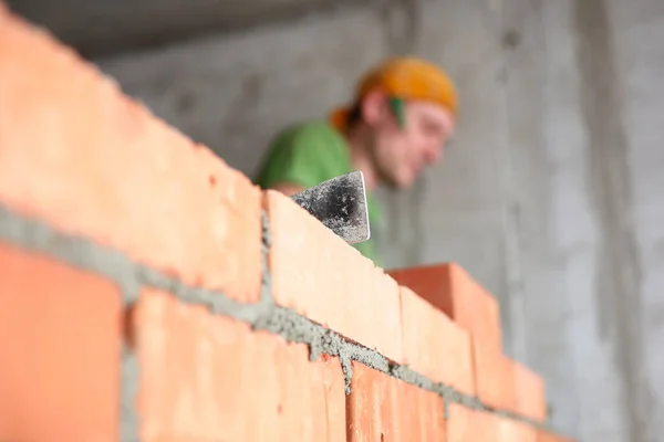 Close-up detail glad metselwerk, metselwerk — Stockfoto