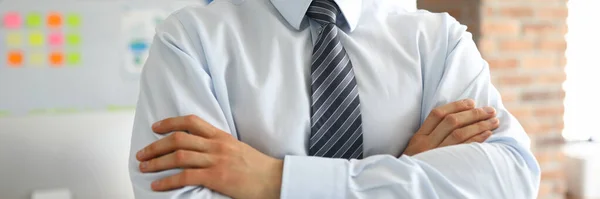 Fashionable worker wearing tie — Stock Photo, Image