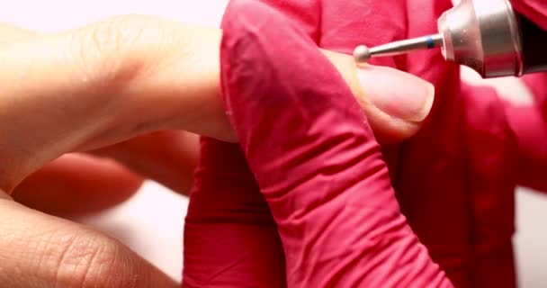 美容美发沙龙的4k女性抛光指甲录像 — 图库视频影像