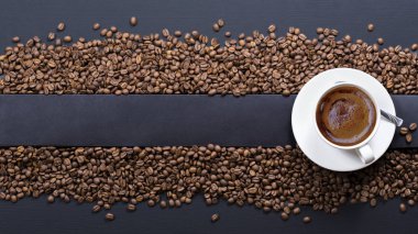 kahve çekirdekleri orta çerçeve boşalttı