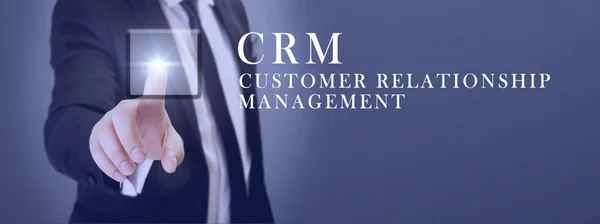 manager touch crm customer relationship management button