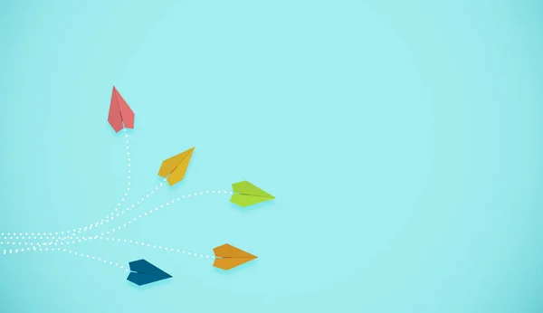 Kağıt uçaklar farklı renklerde farklı yönlere gidiyor