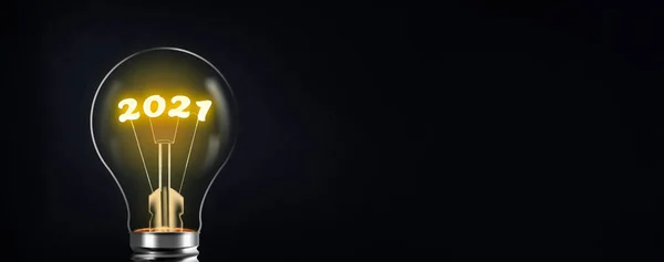 Der Elektrischen Lampe Steht Das Helle 2021 Zukünftiges Energie Und — Stockfoto