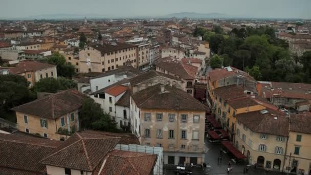 Oblačno pohled z věže Pisa — Stock video