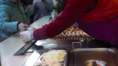 Hot dog küçük sokak pazarı detayları