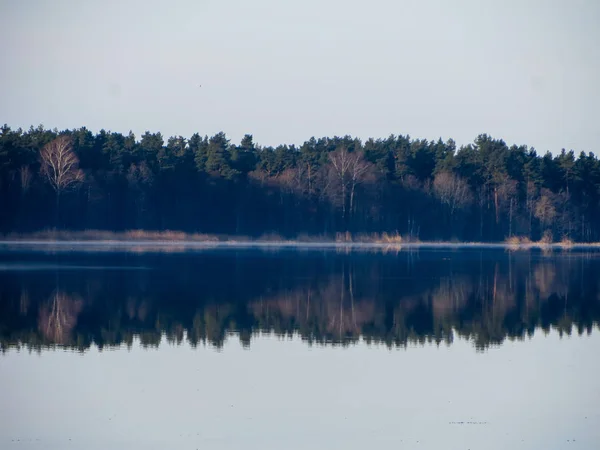 Пейзаж на реке Лиелупе, ранней весной в Латвии — стоковое фото