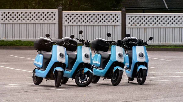 Row Four Scooters Tourist Rent — Stock Photo, Image
