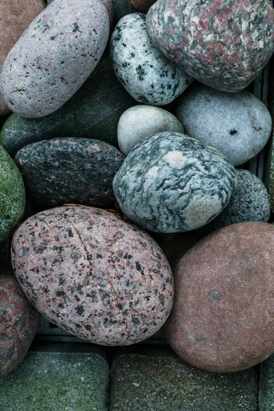ドライラウンド花崗岩の石で抽象的な背景 ストック写真
