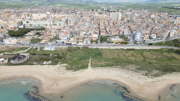 aerial view of alcaero beach in spain