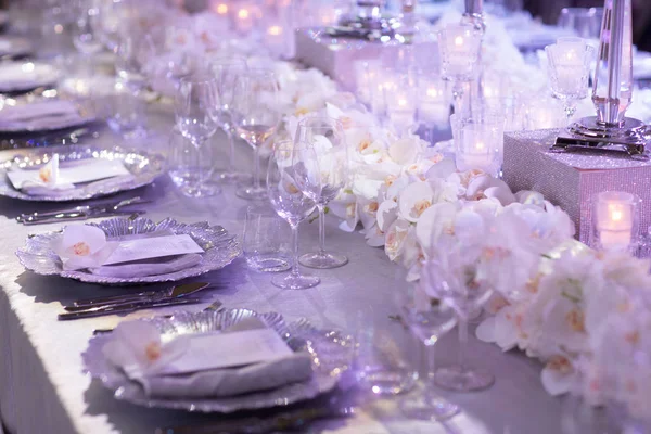 Hermosas Flores Mesa Día Boda — Foto de Stock