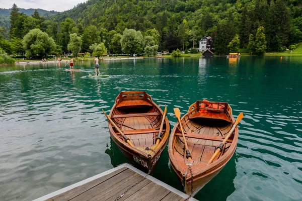 Dos Barcos Madera Lago — Foto de Stock