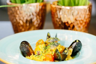 Lezzetli deniz ürünleri tabağı.