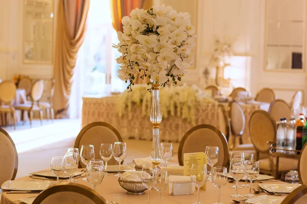 Mooie Bruiloft Instellingen Restaurant — Stockfoto