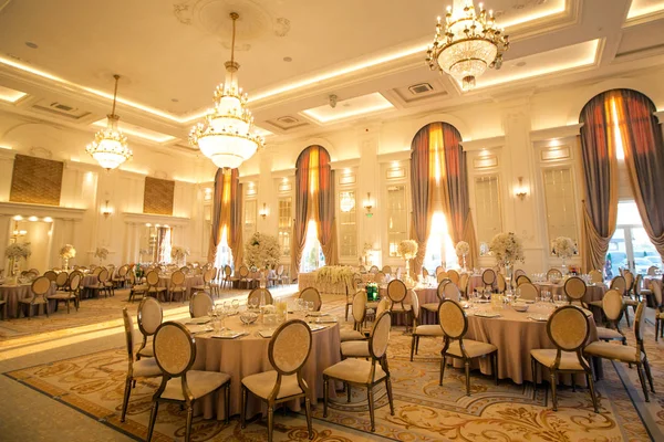 Beautiful Wedding Settings Restaurant — Stock Photo, Image