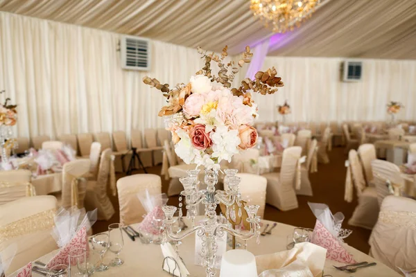 Hermosa Decoración Boda Restaurante — Foto de Stock