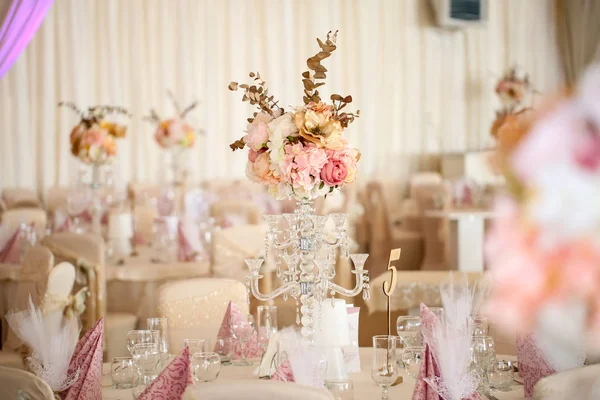 Hermosa Decoración Boda Restaurante — Foto de Stock