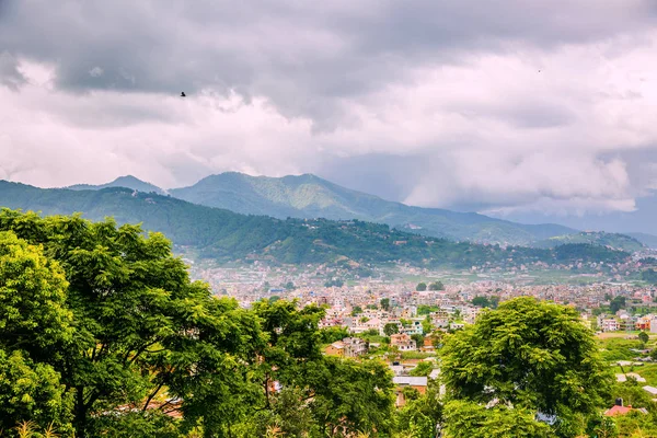 Вид Катманду Місто Столиця Непалу Птах Око Зору Катманду Місто — стокове фото