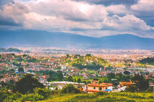 Вид Катманду Місто Столиця Непалу Птах Око Зору Катманду Місто — стокове фото