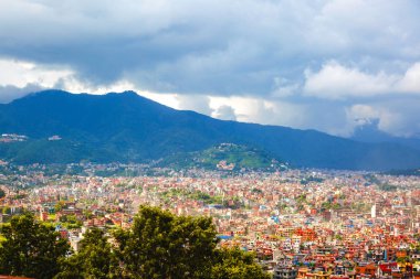kathmandu şehir, şehir Bagh Bbhairab Tapınağı, Kritipur tapınak kathmanddu görünümünün havadan görünümü.