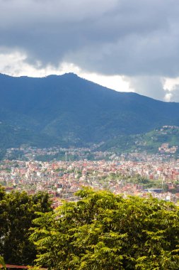 kathmandu şehir, şehir Bagh Bbhairab Tapınağı, Kritipur tapınak kathmanddu görünümünün havadan görünümü.