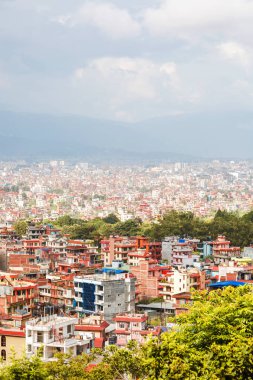 kathmandu şehir, şehir Bagh Bbhairab Tapınağı, Kritipur tapınak kathmanddu görünümünün havadan görünümü.