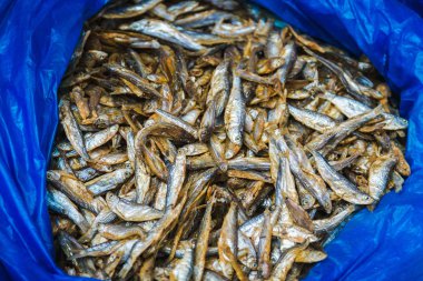 Yerel pazar Katmandu Nepal Satılık yerel Kuru balık