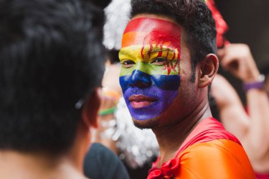 Katmandu, Nepal - Ağustos 27,2018: inek ve jatra Nepal Dili Festivali anlamına gelir, Nepal, esas olarak Katmandu Vadisi'nde Newar topluluğu tarafından kutlanan bir Festivali üçüncü cinsiyet insanlar kutlama Gaijatra Festival.Gai Jatra, gai anlamına gelir.