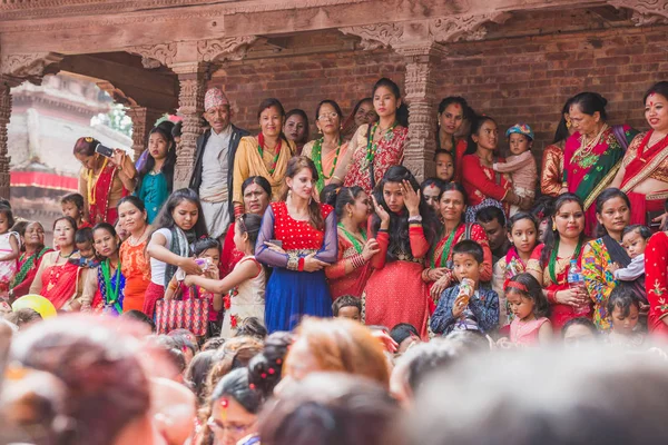 Kathmandu Nepal Sep 2018 Nepalski Kobiety Hinduskiej Kathmandu Durbar Square — Zdjęcie stockowe