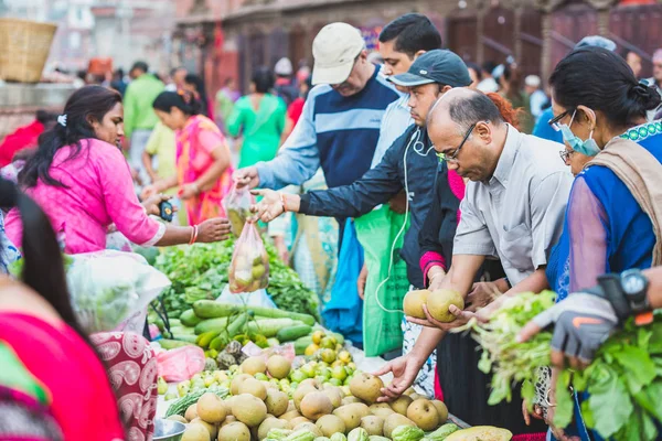 Kathmandu Nepal Sep 2018 Frukt Och Grönsaksmarknaden Gatan Kathmandu Nepal — Stockfoto