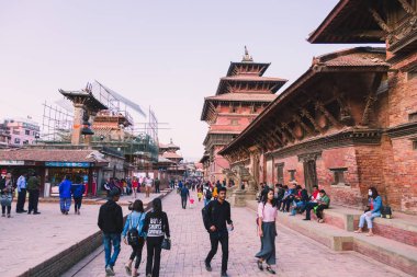 Katmandu, Nepal - Ekim 26,2018: Patan Tapınak, Patan Durbar Meydanı Lalitpur, Nepal merkezinde yer almaktadır. Tümü Unesco Dünya Mirasları olan üç Durbar Kare Katmandu Vadisi'nde biridir.