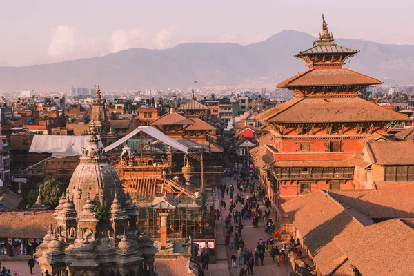 カトマンズ ネパール 2018 寺パタン パタンのダルバール広場は ラリトプール ネパールの中心部に位置しています みな世界遺産カトマンズ盆地における つのダルバール広場の一つです — ストック写真