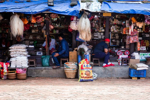 Kathmandu Nepal August 2019 Consumer Goods Sale Shop Patan Durbar — Stock Photo, Image