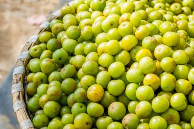 Taze Bektaşi üzümü ya da Amala sokak pazarında satılıktır.