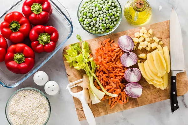 Ingredients Filling Bell Peppers Healthy Vegan Food Whole Family Holidays — Stock Photo, Image