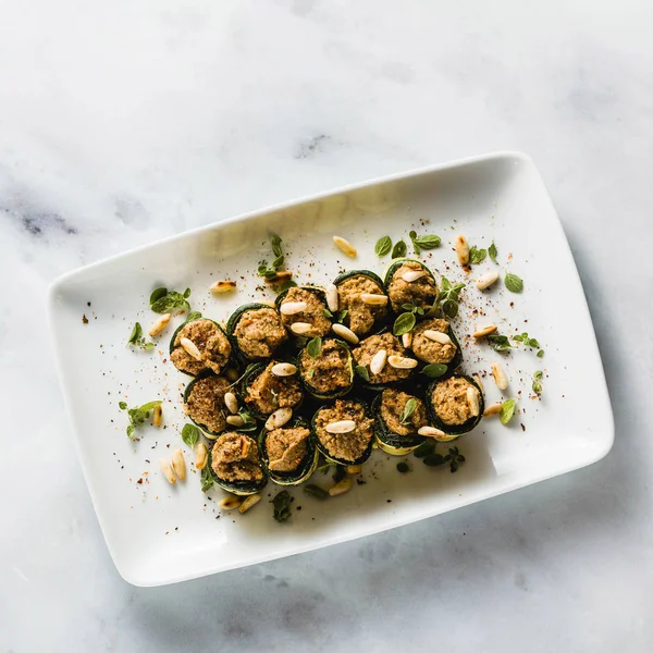 Vegan Glutenvrij Hamburger Gemaakt Van Portobello Champignons Met Schnitzels Van — Stockfoto