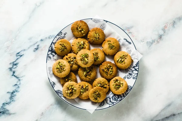 Zelfgemaakte Koekjes Amandelen Sesam Koekjes Met Pistachenoten Gezond Vegan Gluten — Stockfoto