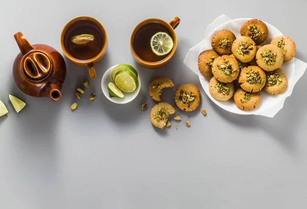 Zelfgemaakte Koekjes Amandelen Sesam Koekjes Met Pistachenoten Gezond Vegan Gluten — Stockfoto