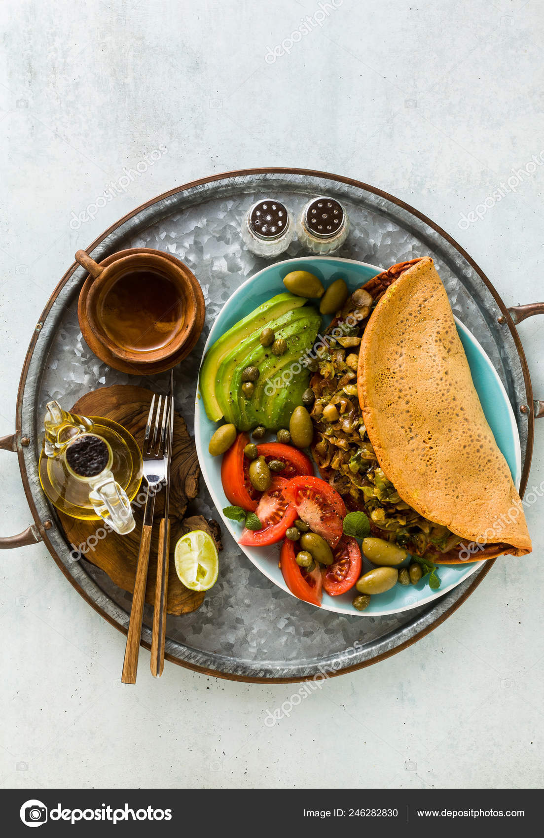 Vegan Breakfast Gluten Free Egg Free Chickpea Omelet Fried Mushrooms