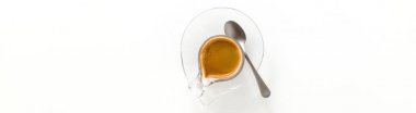 cam fincan İtalyan espresso kahve afiş beyaz izole