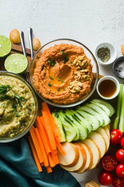 sebze, meyve, baba g ile aperatifler ile sebze servis masası