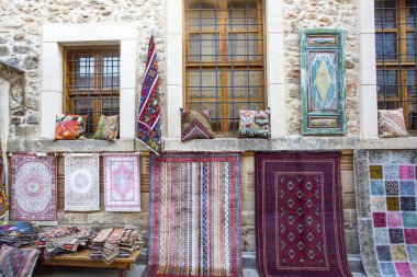 traditional carpets. typical turkish shop.