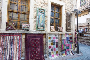 traditional carpets. typical turkish shop.