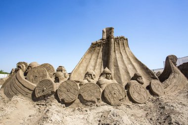 Türkiye, Antalya - 16 Mayıs 2018: Antalya Sandland heykeli açık hava müzesi.