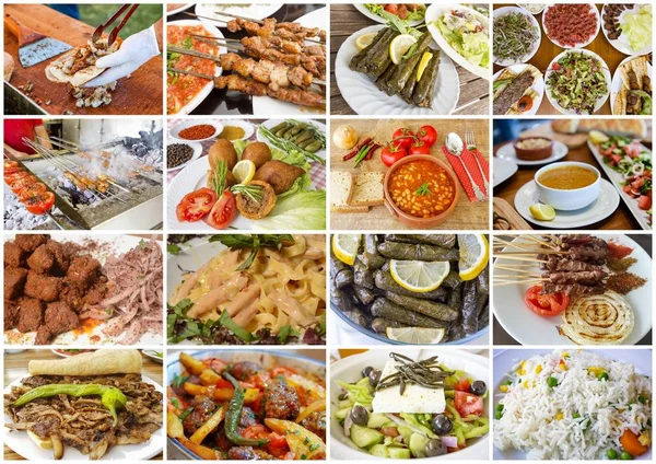 Collage Deliciosos Platos Varios — Foto de Stock