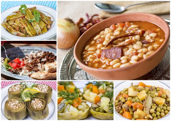 Lezzetli çeşitli yemekler kolajı