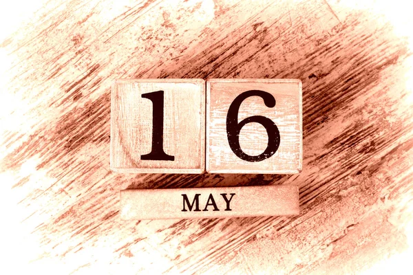 Wooden Calendar Date May — Stockfoto