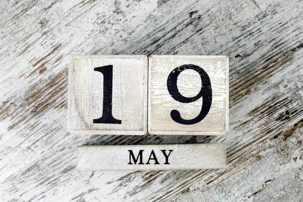 Calendário Madeira Com Data Maio — Fotografia de Stock