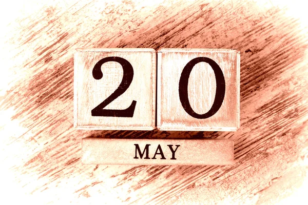 wooden calendar with date may, 20